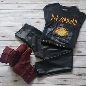 Imagenation black faux leather leggings NWOT